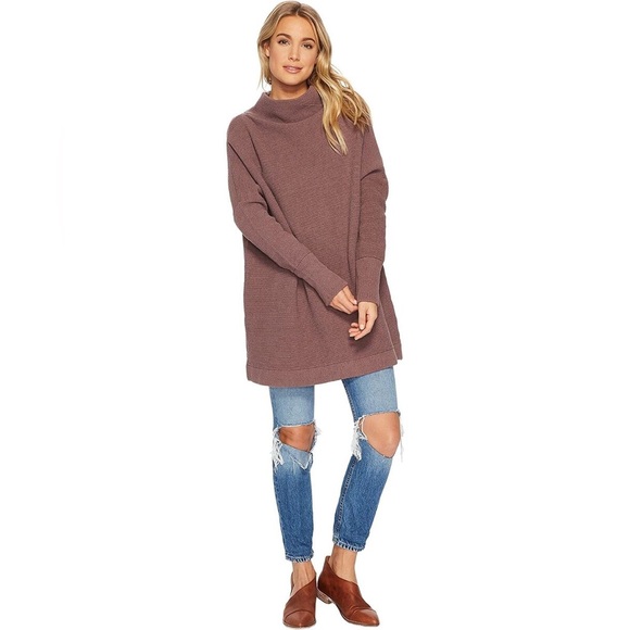 NWT Free People Ottoman Slouchy Sweater Tunic Nutmeg - Picture 4 of 14